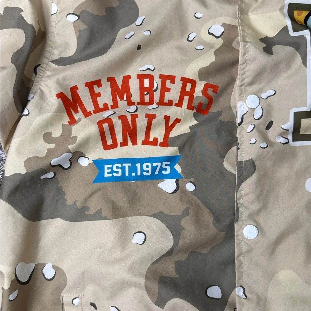 Members Only Nickelodeon Hey Arnold Tan Camo Bomber Jacket